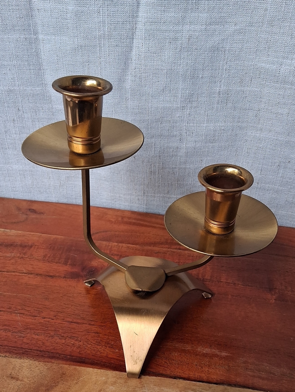 Vogue Vintage Brass Two-Arm Candleholder